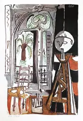 Pablo Picasso, În atelierul artistului, cromolitografie