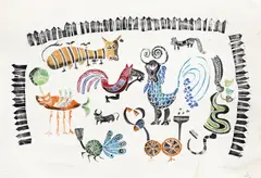 Clarette Wachtel, Ferma animalelor, 1971, cromolitografie