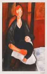 Maternitate by Amedeo Modigliani, cromolitografie, sold Sep 2020