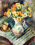 Ulcior cu dumitrițe by Ecaterina Cristescu Delighioz, 1959, acuarelă pe hârtie, sold Sep 2020