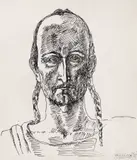 Traian Brădean, Portretul lui Horea, 1987, tuș pe hârtie