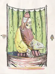 Ștefan Câlția, Om cu pește, 1985, litografie
