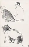 Corneliu Baba, Studiu pentru Răscoala, 1958, creion pe hârtie