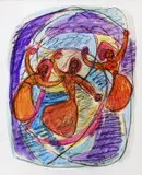 Magdalena Rădulescu, Dansul ielelor, 1974, acuarelă, tuș și cărbune pe hârtie