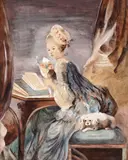 Scrisoarea de dragoste by sec. Xix Școală Franceză, acuarelă pe hârtie, sold Sep 2020