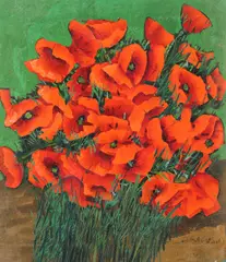 Maci by Nicolae Drăgușin, ulei pe carton, sold Sep 2020