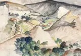 Honoriu Boicescu, Coasta de Argint (Balcic), 1932, acuarelă și creion pe hârtie