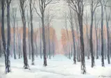 Nicolae Tempeanu, Peisaj de iarnă, ulei pe carton