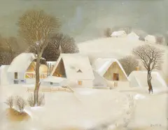 Virgil Mancaş, Iarnă, 1985, ulei pe pânză