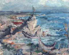 Eugen Ispir, Mahoane la mal, 1942, ulei pe carton
