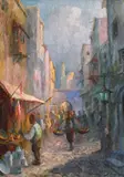 Samuel Bogdanovici, Stradă în Constanța veche, ulei pe carton