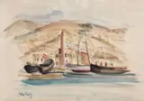 Nutzi Acontz, Țărm la Balcic, 1936, acuarelă pe hârtie