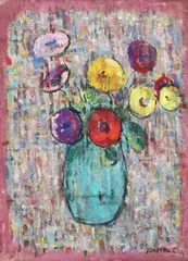 Gheorghe Ionescu Sin, Anemone, guașă pe hârtie