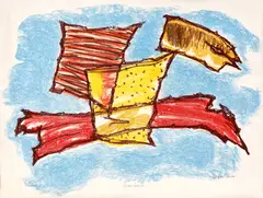 Mișcare by Marcel Janco, cromolitografie, sold Sep 2020