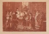 Lecția by Theodor Aman, 1874, acvaforte, sold Sep 2020