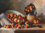 Petre Bărcănescu, Căpșuni și cireșe, ulei pe carton