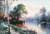 Eugen (Evgheni) Gorski, Efect de lumină în amurg, ulei pe carton