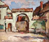 Iacob Brujan, Poartă în Sighișoara, ulei pe lemn