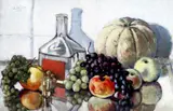 Sile Ionescu, Natură statică cu fructe, 1935, ulei pe carton