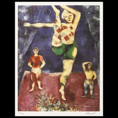 Acrobați by Marc Chagall, cromolitografie, sold Jul 2020