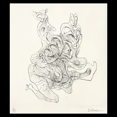 Compoziție by Hans Bellmer, acvaforte și gravură cu acul, sold Jul 2020