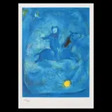Călare pe calul de abanos by Marc Chagall, cromolitografie, sold Jul 2020