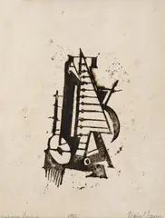 Marcel Janco, Nouvelle trophée, 1916, acvatintă