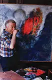 Luc Fournol, Marc Chagall în atelier, 1989, fotografie analog, neînrămată