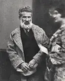 André Kertész, Fotografie reprezentându-l pe Constantin Brâncuși, alături de Irina Codreanu, 1928, fotogravură, neînrămată