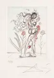 Nud III by Salvador Dalí, acvaforte cu intervenții de creion și acuarelă, sold Jun 2020