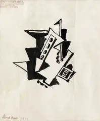Marcel Janco, Structură II, 1919, tuș pe hârtie