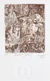 Cavalerul trac II by Octavian Ioan Penda, acvaforte, neînrămată, sold Jun 2020