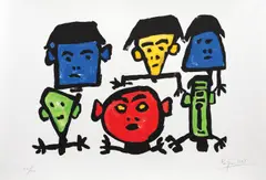 Copii by Eugène Ionesco, cromolitografie, neînrămată, sold Jun 2020