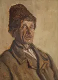 George Löwendal, Țăran din Baia-Mare (Ioan Hobe), 1955, ulei pe carton