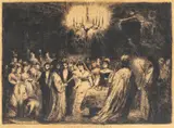Cununie ortodoxă by Theodor Aman, acvaforte și gravură cu acul, sold Jun 2020