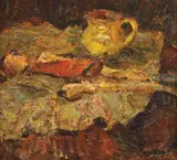Rudolf Schweitzer–Cumpăna, Natură statică cu legume și ulcior galben