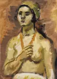 Iosif Iser, Tătăroaică, 1937, guașă pe hârtie lipită pe carton