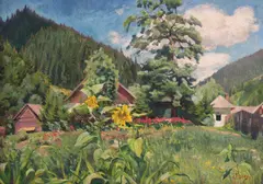 Eduard Morres, Poalele munților, ulei pe carton