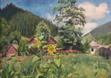 Eduard Morres, Poalele munților, ulei pe carton