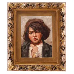 Ștrengarul by Gustavo Pisani, ulei pe pânză, sold May 2020