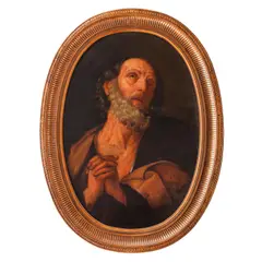 sec. Xix Școală Italiană, Contemplația Sfântului Petru (după o pictură de Guido Reni), ulei pe pânză