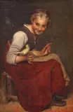 Philibert Leon Couturier, Copilă cu pasăre, ulei pe pânză