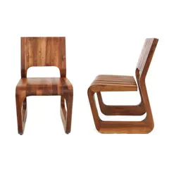 Artisan, Iconică pereche de scaune din lemn, designer Karim Rashid, provine din colecția Jean-Philippe Guilbert, lemn de nuc
