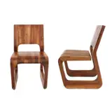 Artisan, Iconică pereche de scaune din lemn, designer Karim Rashid, provine din colecția Jean-Philippe Guilbert, lemn de nuc