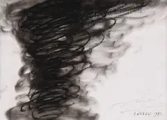 Going Tornado by Paul Neagu, 1982, ceracolor și accente de cărbune pe hârtie, sold May 2020