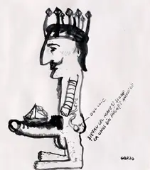 Ștefan cel Mare și Scump by Dumitru Gorzo, acuarelă pe hârtie, offered May 2020