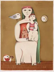 Maternitate by Samy Briss, cromolitografie, sold May 2020