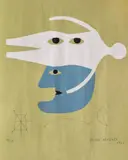 Victor Brauner, L'attico, 1964, creion pe cromolitografie