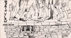 Dan Perjovschi, Spuma zilelor, 1985, tuș pe hârtie