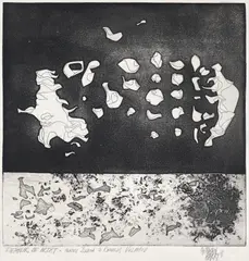 Compoziție by Harry Guttman, 1969, acvaforte și acvatintă, sold May 2020